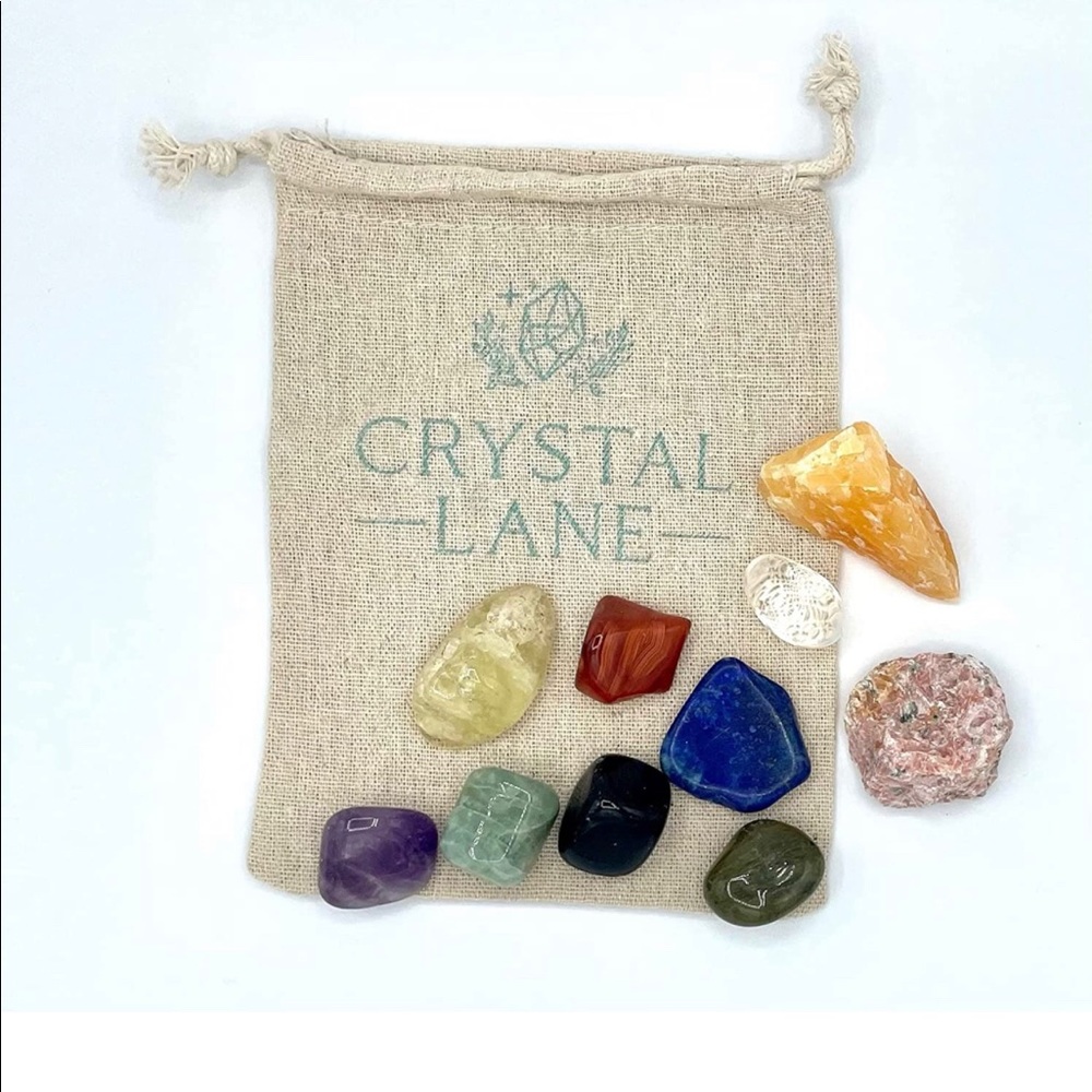 Crystals set Chakra Stones 10 Beginner Kit in Gift Box